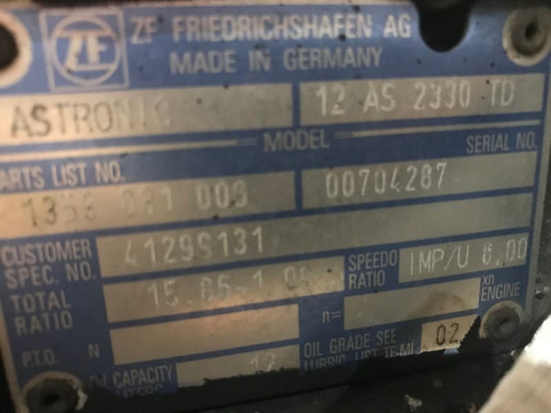 IVECO 41299131 GEARBOX AUTOMATIC ZF 12 AS 2330 TD R=15,86-1,00 – image 3