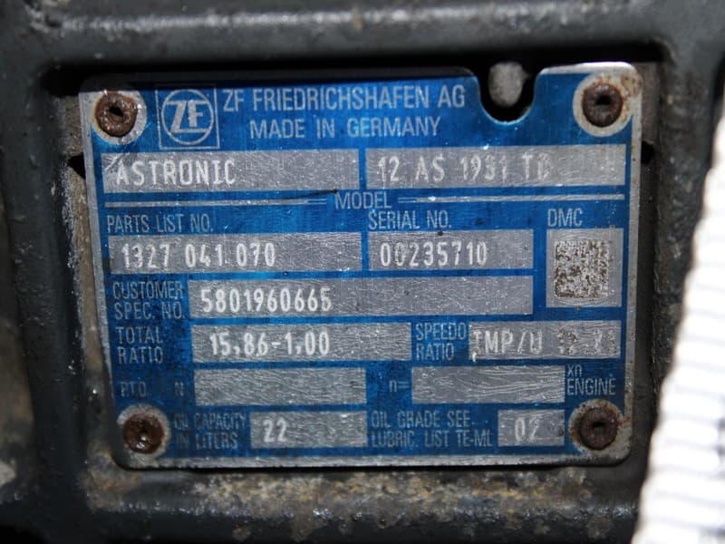 IVECO STRALIS 5801960665 GEARBOX AUTOMATIC WITH RETARDER 12 AS 1931 TD R=15,86-1,00 – image 5